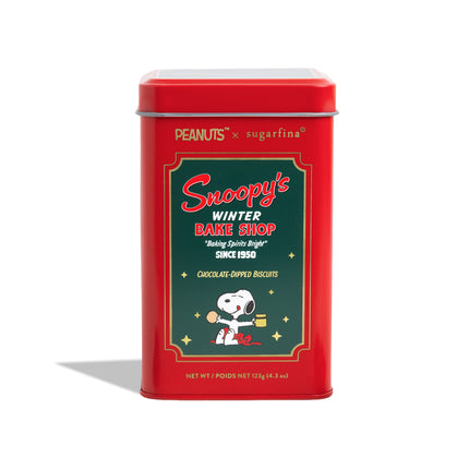 Snoopy's Treats Chocolate-Dipped Biscuits Tin (Peanuts Holiday 2026)