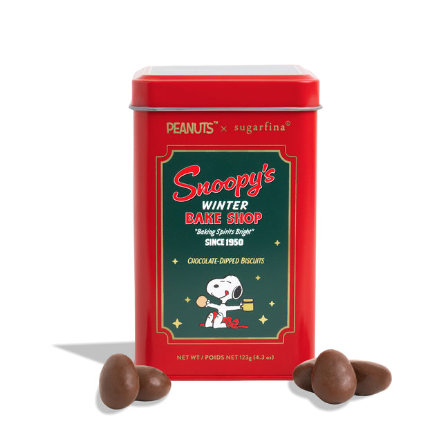 Snoopy's Treats Chocolate-Dipped Biscuits Tin (Peanuts Holiday 2026)